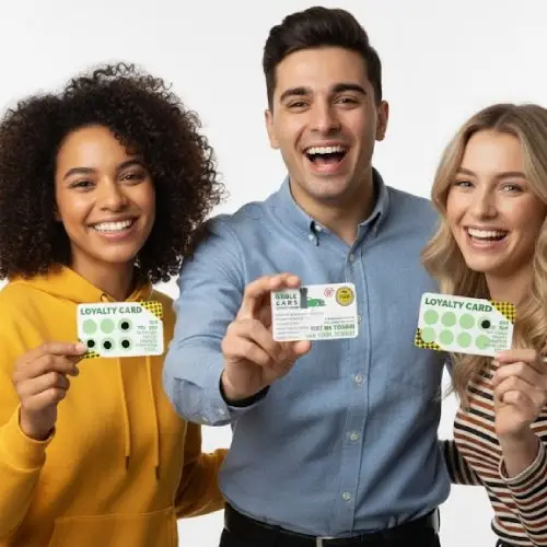 Hand stamping the loyalty card